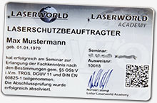 Laserschutzbeauftragter Ausweis Karte