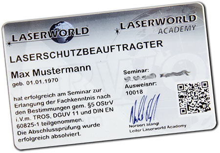 Beispiel Laserschutzbeauftragter Ausweis Karte